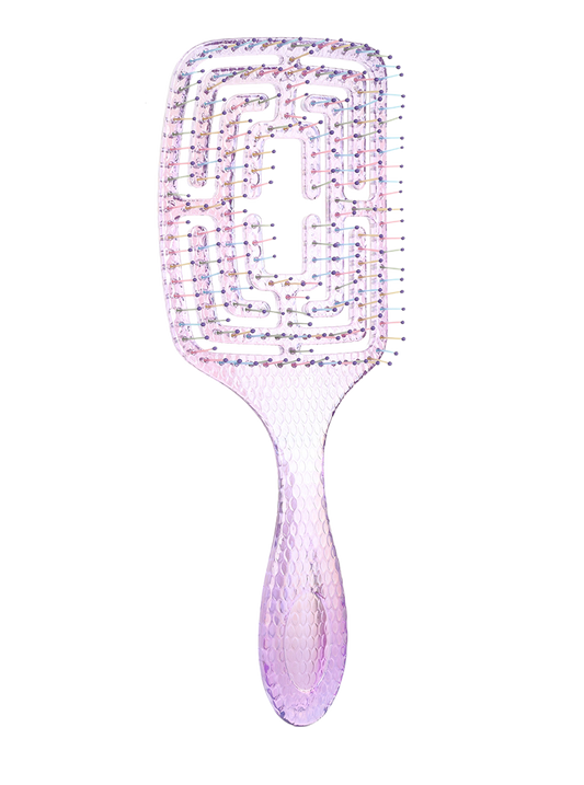 CandyBrush Solid Color Detangling Brush –Square Shape Soft Bristles with Maze Design for Wet & Dry Hair, Anti-Frizz & Blow-Dry Friendly Styling Brush for All Hair Types