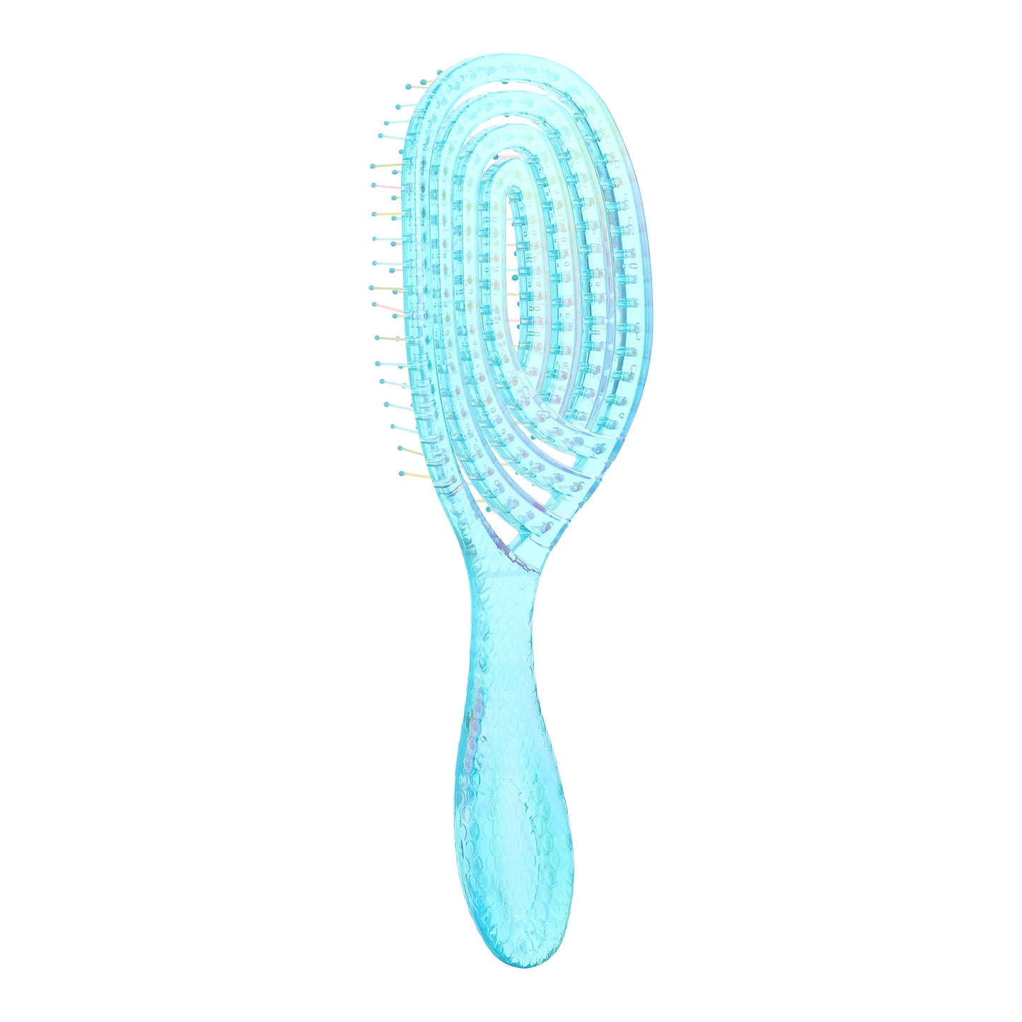 Curved Vented Hair Brush Detangling for Blow Drying Colorful Wet Brushes for Long Straight Fine Hair for Women Round Styling Spiral Detangler Soft Bristles Transparent Medium