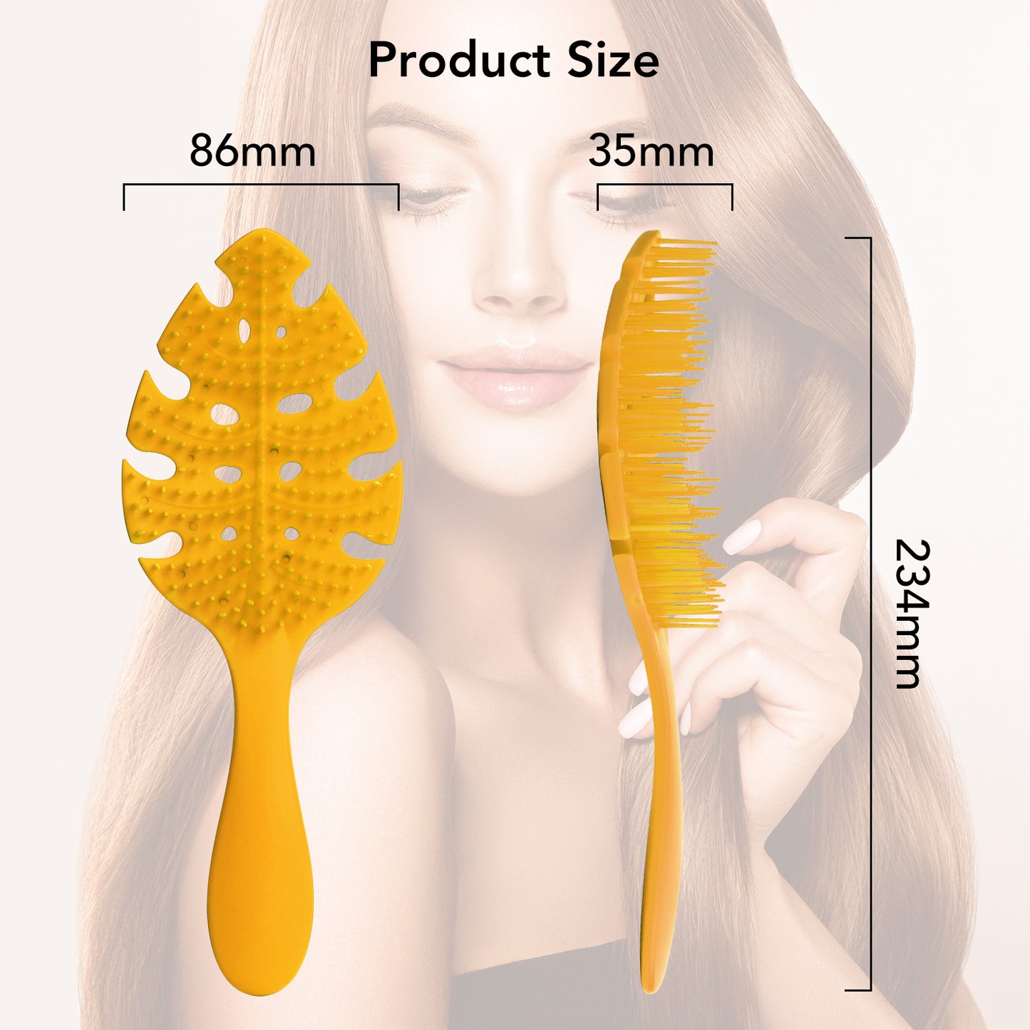 Wet Brush Mini for Kids Baby Girls Hair Dryer Curly Hair Straightener Travel Detangling Vented Brushes Mood-Boosting Leaf Form Hairbrush with Strawberry Scented Large