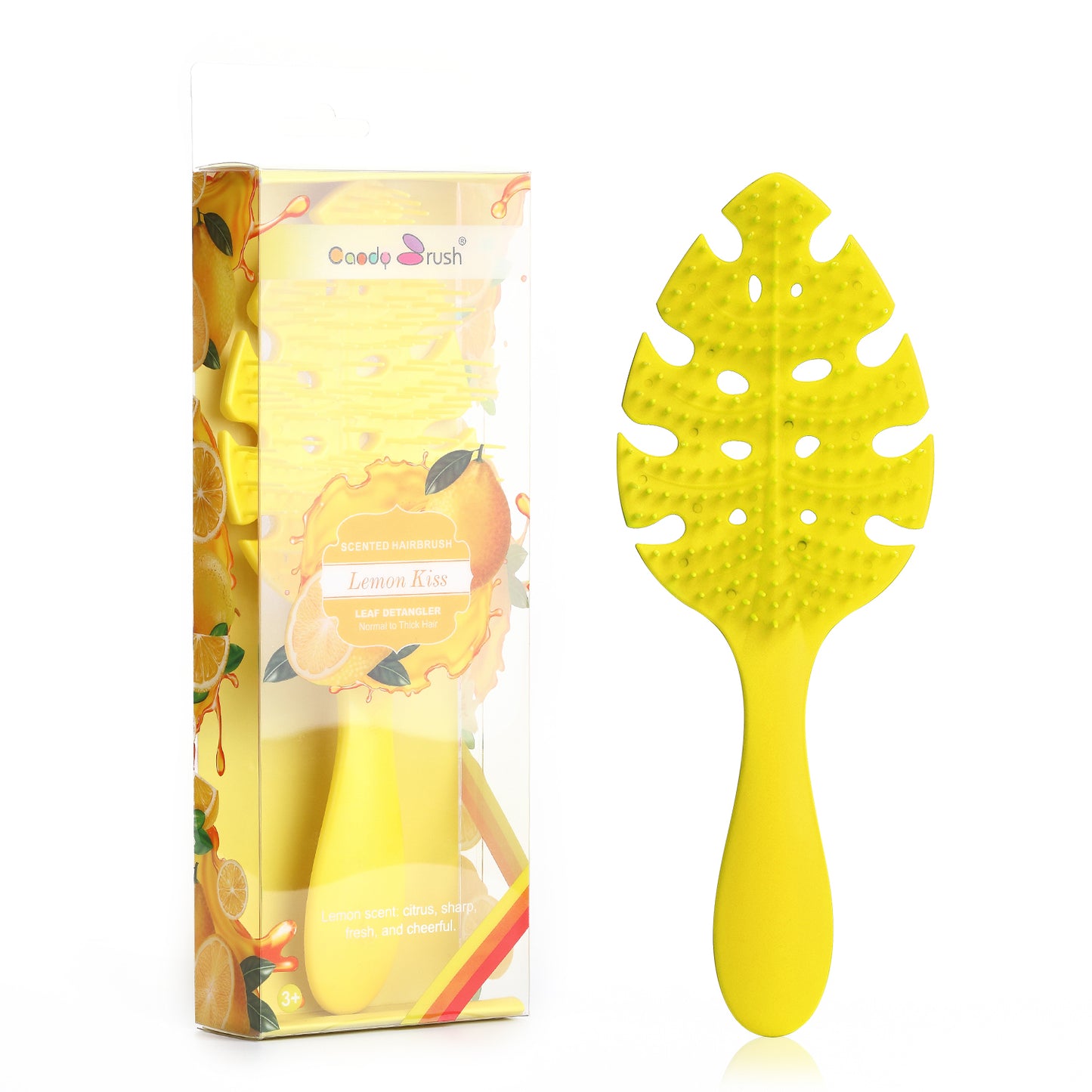 Wet Brush Mini for Kids Baby Girls Hair Dryer Curly Hair Straightener Travel Detangling Vented Brushes Mood-Boosting Leaf Form Hairbrush with Strawberry Scented Large
