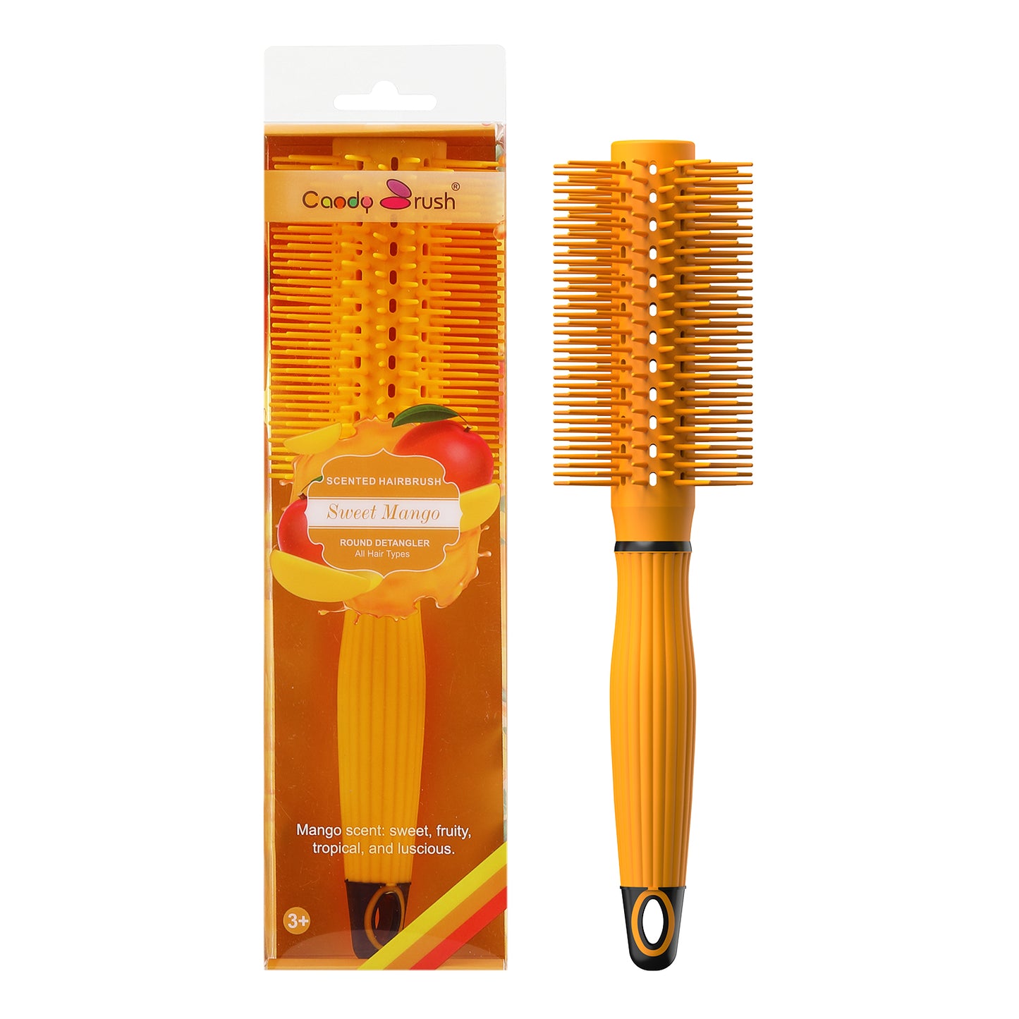 Round Brush for Blow Drying Dryer Large Round Hair Barrel Brush Scented TPEE Plastic Bristles Ionic Tech Round Barrel Brush Soft Bristle for Styling Curling Shine Anti-Static Curling Hairbrush