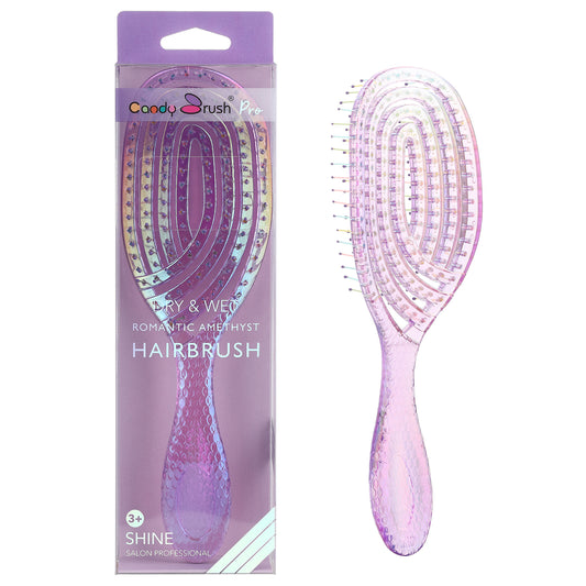 CANDYBRUSH Pro Wet Hair Detangling Brush for 1A-2C Hair - Lightweight (74g/2.6oz), Wet to Dry, Static Free, Travel Friendly | Fast Blowout & No Breakage | Salon Grade Gift Design Round