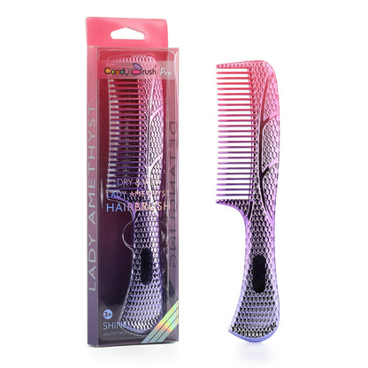 CANDYBRUSH Shatterproof PC Wide Tooth Comb for Thick Hair - Unbreakable Detangler for Women & Teens Travel, Salon Grade Gradient Clear Hair Styling Tool