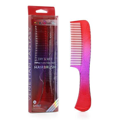 CANDYBRUSH Shatterproof PC Wide Tooth Comb for Thick Hair - Unbreakable Detangler for Women & Teens Travel, Salon Grade Gradient Clear Hair Styling Tool
