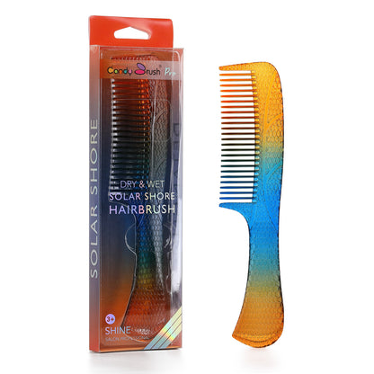 CANDYBRUSH Shatterproof PC Wide Tooth Comb for Thick Hair - Unbreakable Detangler for Women & Teens Travel, Salon Grade Gradient Clear Hair Styling Tool