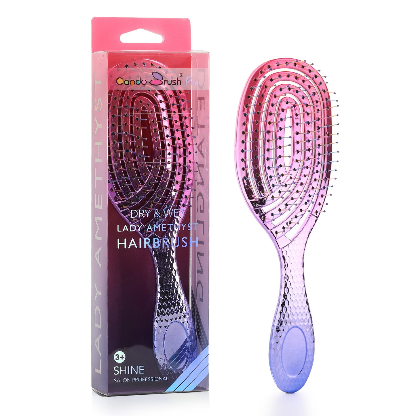 Curved Vented Hair Brush Detangling for Blow Drying Colorful Wet Hair Brushes for Long Straight Fine Hair for Women Round Styling Spiral Detangler Soft Bristles Medium Gradient