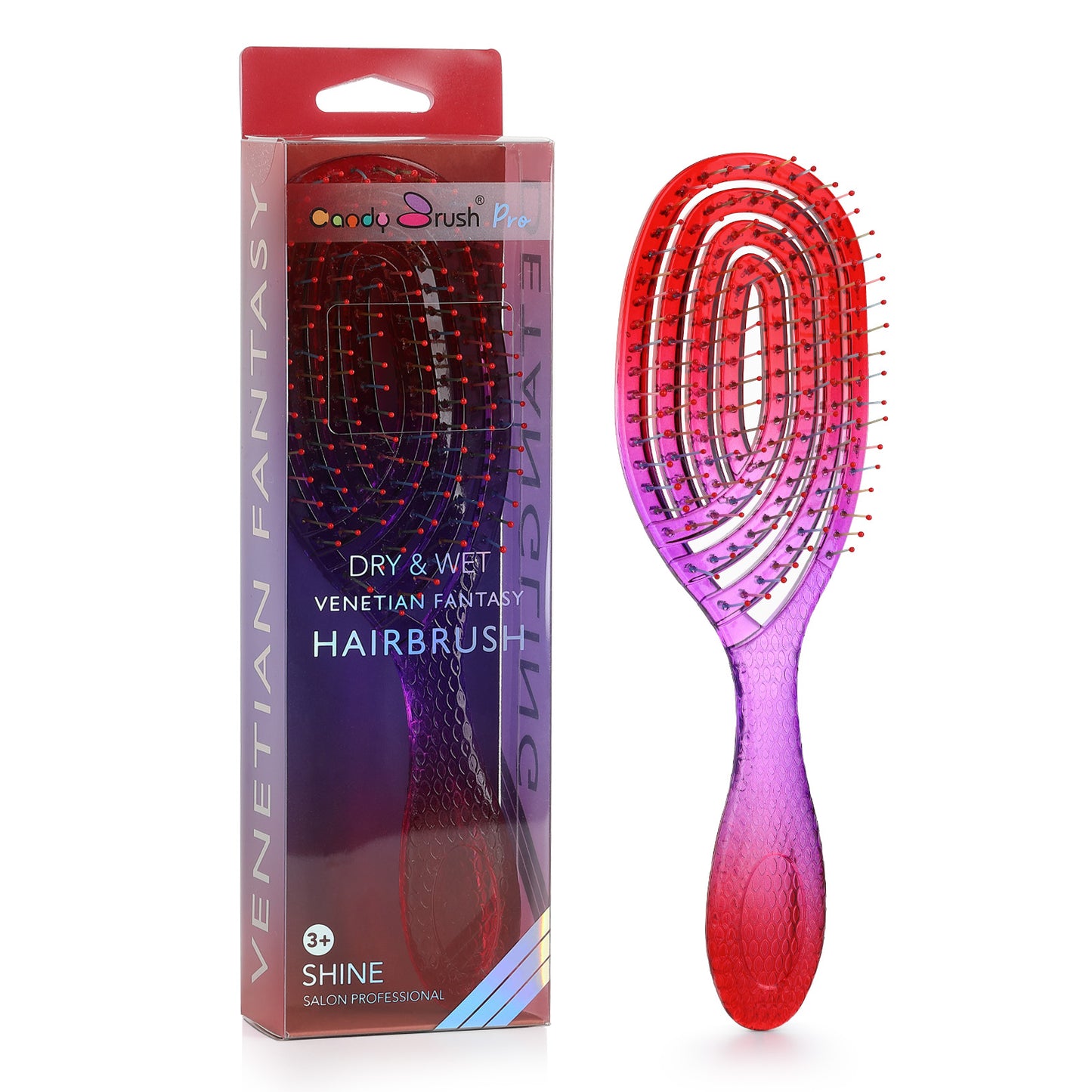 Curved Vented Hair Brush Detangling for Blow Drying Colorful Wet Hair Brushes for Long Straight Fine Hair for Women Round Styling Spiral Detangler Soft Bristles Medium Gradient