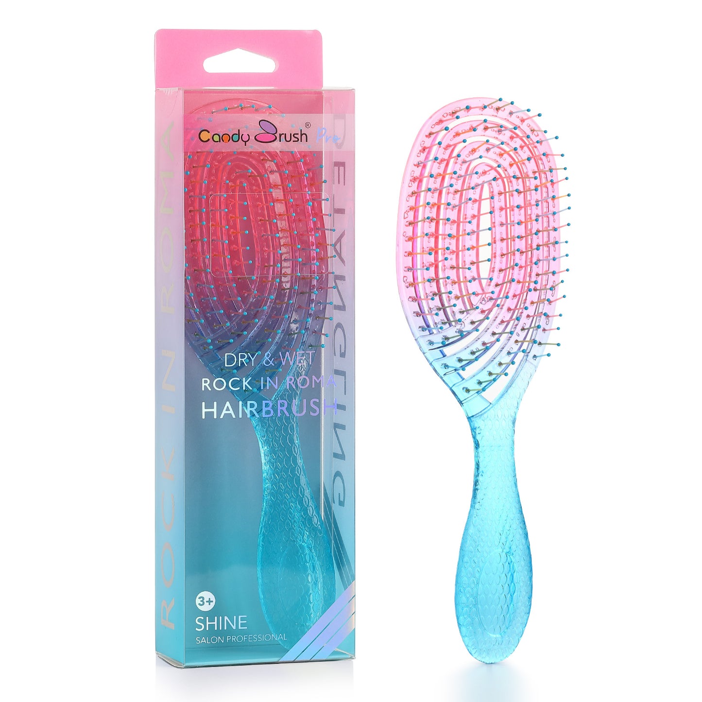 Curved Vented Hair Brush Detangling for Blow Drying Colorful Wet Hair Brushes for Long Straight Fine Hair for Women Round Styling Spiral Detangler Soft Bristles Medium Gradient