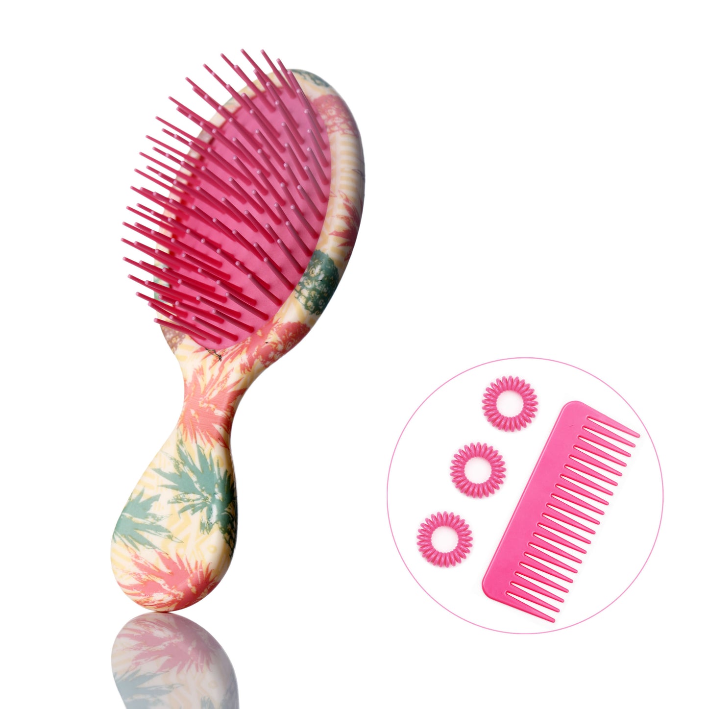 Wet Brush Mini Detangler Hair Brush Detangling Hairbrush for Curly Thick Natural Straight Fine Wet Dry Hair for Kids Toddlers Girls Pain Free Small (Pineapple)